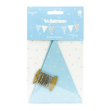 Blue and Silver Bunting I 1st Birthday Party I My Dream Party Shop
