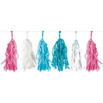 Blue, Pink and White Tassel Garland I Modern Party Decorations I My Dream Party Shop I UK