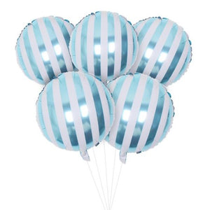 Candy Striped Blue Foil Balloons I Modern Balloons I My Dream Party Shop I UK