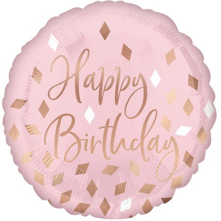 Blush and Rose Gold Helium Happy Birthday Balloon I Collection Ruislip I My Dream Party Shop
