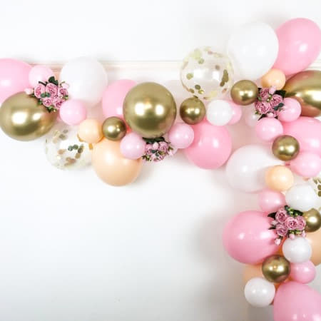 Blush, Pink, White and Chrome Gold Balloon Garland Kit I Balloon Cloud Kits I My Dream Party Shop UK