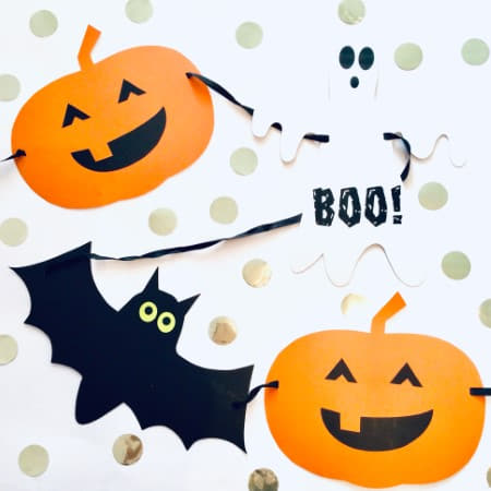 Black and Orange Halloween Garland I Halloween Party Supplies I My Dream Party Shop I UK