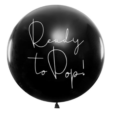 Black Gender Reveal Balloon Girl &quot;Ready to Pop&quot; I My Dream Party Shop I UK