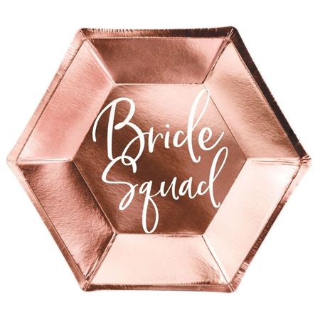 Rose Gold Bride Squad Plates I Hen Party Tableware I My Dream Party Shop UK