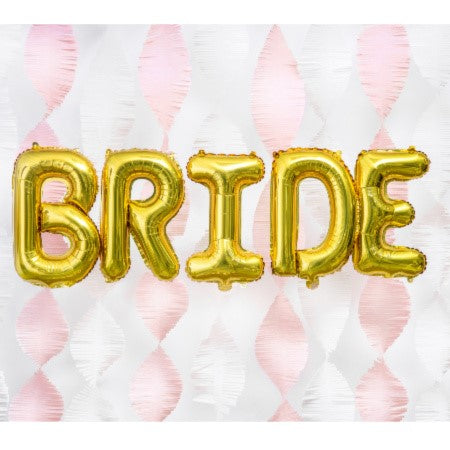 Gold Bride Balloon Bunting I Giant Gold Balloon Letters I UK