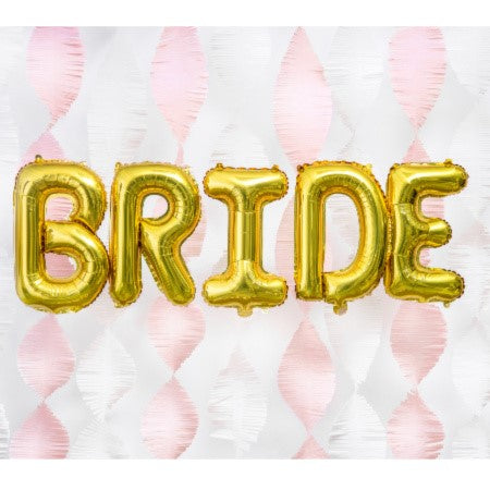 Gold Bride Balloon Bunting I Giant Gold Balloon Letters I UK
