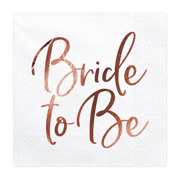 White and Rose Gold Bride to Be Napkins I Rose Gold Hen Party I My Dream Party Shop I UK