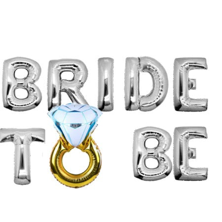 Silver Bride To Be Balloons with Engagement Ring I Hen Party Balloons I My Dream Party Shop I UK