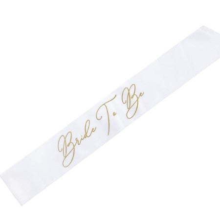White Bride to Be Sash I Hen Party Accessories I My Dream Party Shop I UK