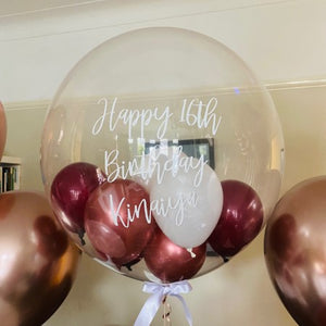 Personalised Burgundy Bubble Balloon I Collection Ruislip I My Dream Party Shop