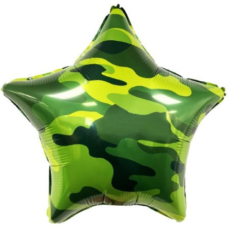 Camouflage Print Star Balloon I Army Party Supplies I My Dream Party Shop UK