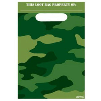Green Camouflage Party Loot Bags I Camouflage Party Supplies I My Dream Party Shop I UK