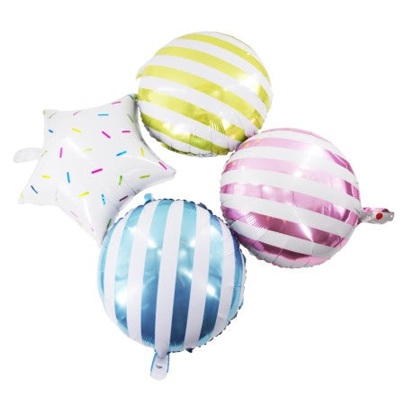 Candy Striped Blue Foil Balloons I Modern Balloons I My Dream Party Shop I UK