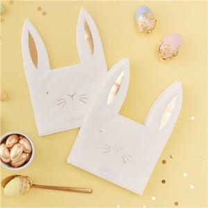 Carrot Crunch Bunny Shaped Easter Party Napkins I Ginger Ray I Easter Tableware I UK