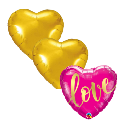 Valentines Day Pink Love Helium Heart Balloon Set for Collection Ruislip I My Dream Party Shop