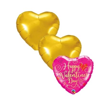 Cerise Pink Happy Valentine's Day Heart Balloon I Helium Balloons I My Dream Party Shop