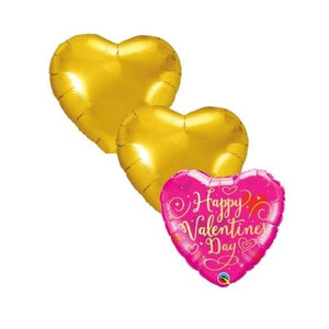 Cerise Pink Happy Valentine's Day Heart Balloon I Helium Balloons I My Dream Party Shop