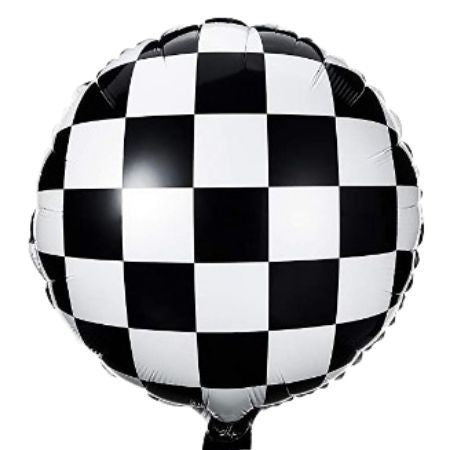 Black and White Checkered Foil Balloon I Racing Car Party Supplies I My Dream Party Shop UK