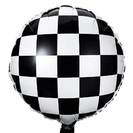Black and White Checkered Foil Balloon I Formula One Party Balloons I My Dream Party Shop UK