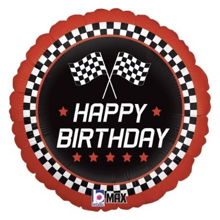 Checkered Flag Happy Birthday Balloon I Racing Car Party Supplies I My Dream Party Shop UK