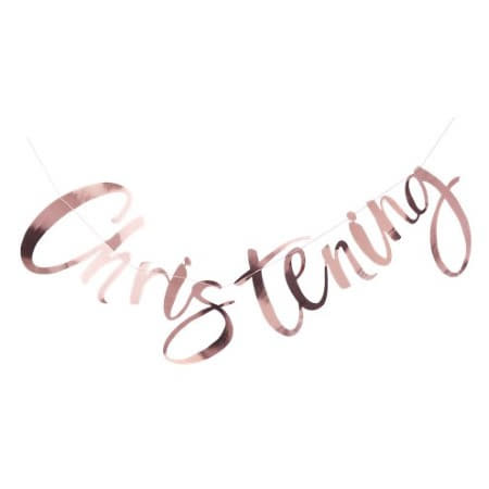 Rose Gold Foil Christening Garland I Cool Christening Decorations I UK