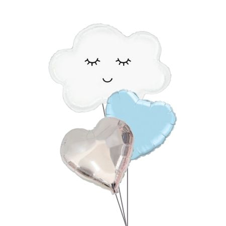 White Cloud Supershape Balloon Sets (Helium Inflated for Collection)
