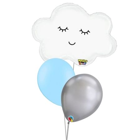 White Cloud Face Helium Supershape Balloon I Baby Shower Balloons Collection Ruislip I My Dream Party Shop