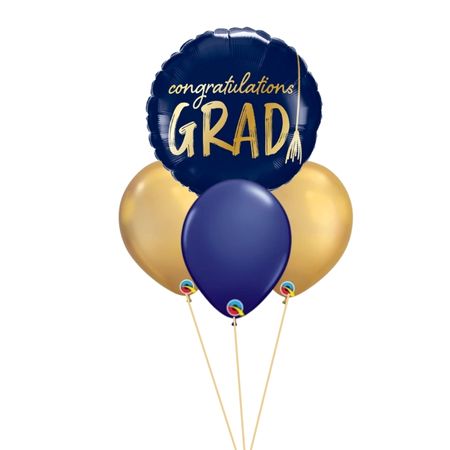 Navy and Gold Congratulations Grad Helium Balloon Sets I Collection Ruislip I My Dream Party Shop