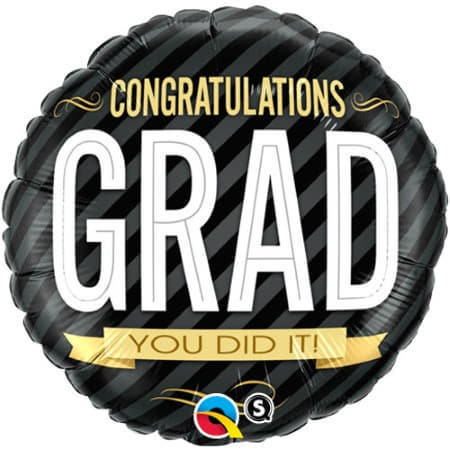 Black Congratulations Grad Foil Balloon I Graduation Balloons I My Dream Party Shop UK