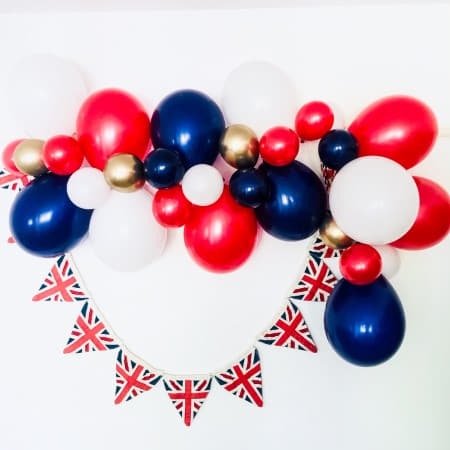 Cool Britannia Red, White and Blue Balloon Arch Kit I Balloon Garlands for Parties 