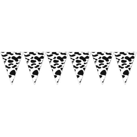Cow Print Plastic Bunting I Farm Party Supplies I My Dream Party Shop UK