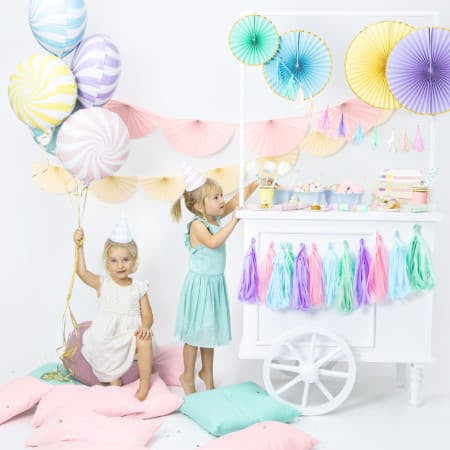 Cream Tissue Fan Garland I Modern Pastel Party Supplies I UK