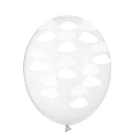 Crystal Clear Cloud Print Latex Balloons I Baby Shower Balloons I My Dream Party Shop