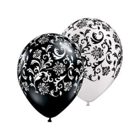 Black and White Damask Balloons I Black and White Party Supplies I My Dream Party Shop