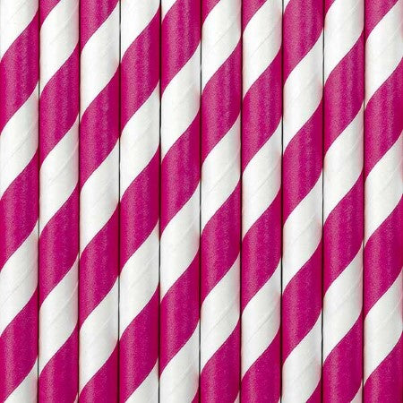 Hot Pink and White Straws I Modern Pink Party Supplies I My Dream Party Shop