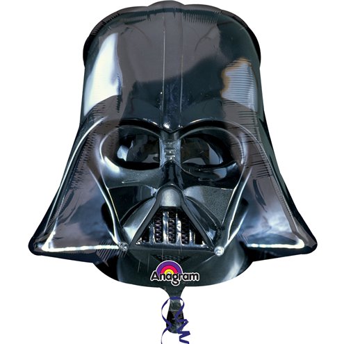 Black Foil Balloon of Darth Vader&#39;s Helmet I Star Wars Party I UK