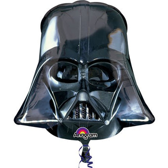 Black Foil Balloon of Darth Vader's Helmet I Star Wars Party I UK