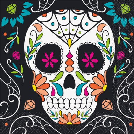 Day of the Dead Skull Napkins I Day of the Dead Party Decorations I My Dream Party Supplies UK