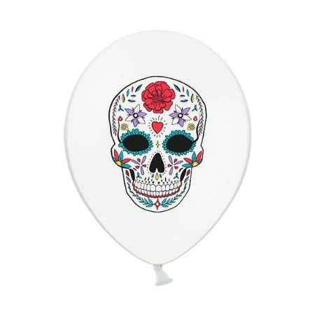 White Day of the Dead Latex Skull Balloons I Day of the Dead Party I My Dream Party Shop UK