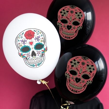 White Skull Balloons I Day of the Dead Party Decorations I My Dream Party Shop UK