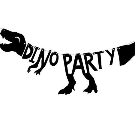 Black Dino Party Garland I Cool Dinosaur Party Supplies I UK