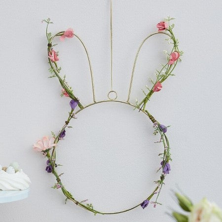 Easter Bunny Shaped Flower Wreath I Easter Decorations I My Dream Party Shop