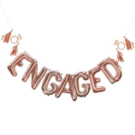 Engaged Rose Gold Balloon Bunting I Engagement Party Decorations I My Dream Party Shop UK