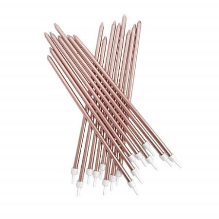 Extra Tall Rose Gold Candles I Modern Candle and Cake Accessories I My Dream Party Shop UK