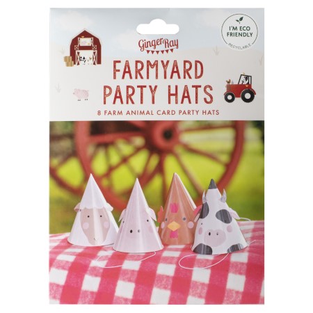 Farm Animal Card Party Hats I Farm Themed Party Supplies I My Dream Party Shop UK