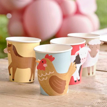 Farmyard Animals Party Cups I Farm Party Supplies I My Dream Party Shop UK
