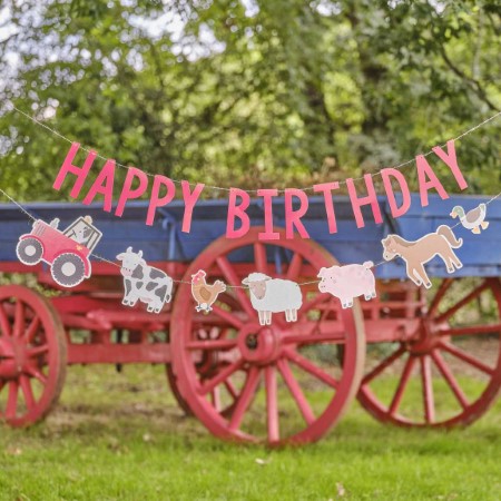 Farm Party Happy Birthday Banner I Farm Party Supplies I My Dream Party Shop UK