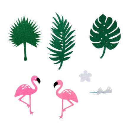 Hot Pink Flamingo and Leaves Garland I Flamingo Party Decorations I My Dream Party Shop I UK