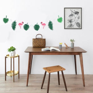 Hot Pink Flamingo and Green Leaves Garland I Flamingo Party Decorations I My Dream Party Shop I UK