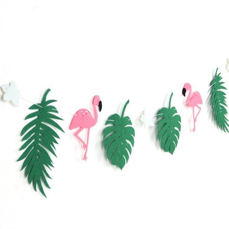 Hot Pink Flamingo and Leaves Garland I Flamingo Party Decorations I My Dream Party Shop I UK